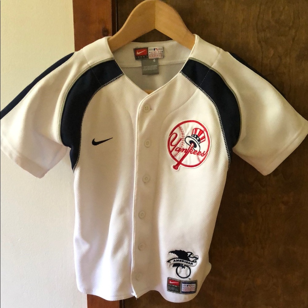 Nike White and Blue Yankees Jersey